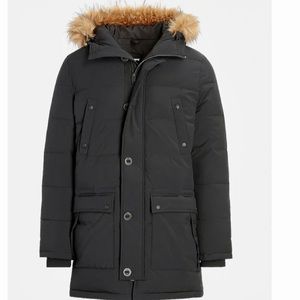 Express Black Nylon Hooded Parka
